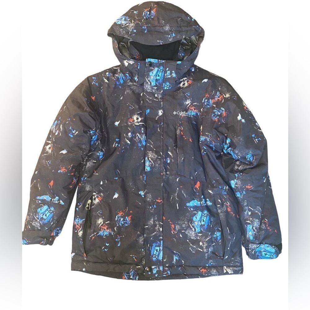 Columbia Titanium Jacket 10-12 Youth Hooded Omni Tech Waterproof EUC